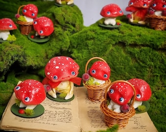 GRZYBY - bajkowy blythe artdoll wystrój domu grzyby wróżka estetyka grzyb fantazja prezent domek rdzeń meble prezent czarownica lalka słodka