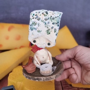 ブルーチーズアートドール - ホームデコレーションギフト、手作りアートドール、アートトイ、チーズ、チーズ、オーク、面白い、かわいい、グルメ、デコレーション、コケット