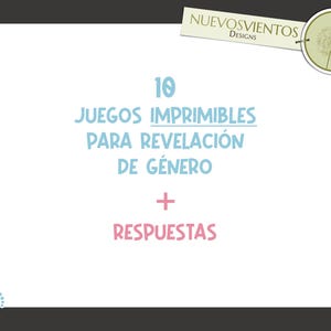 Spanish Baby Gender Reveal Games: 10 Printable Party Activities (Digital Download) image 2