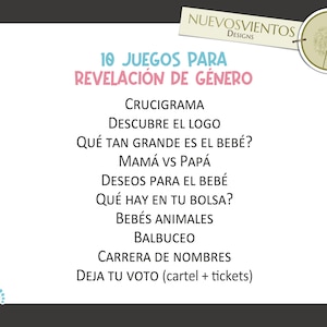 Spanish Baby Gender Reveal Games: 10 Printable Party Activities (Digital Download) image 4