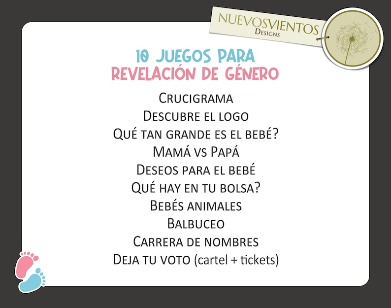 Spanish Baby Gender Reveal Games: 10 Printable Party Activities (Digital Download) image 4