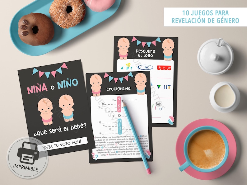 Spanish Baby Gender Reveal Games: 10 Printable Party Activities (Digital Download) image 5