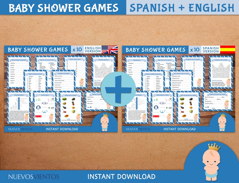 Royal Baby Shower Bilingual Games In English And Spanish Etsy Royal Baby Shower Bilingual Games In English And Spanish Etsy