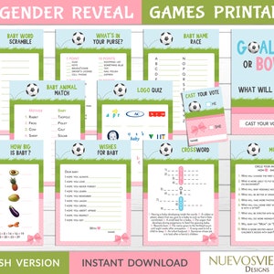 Juegos de revelación de género de Goals o Bows imprimibles, descarga instantánea del paquete de revelación de género de fútbol imagen 6