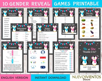 Giochi di rivelazione del sesso del pinguino: tema invernale (download digitale)