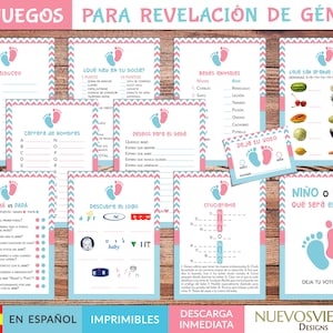 Jogos de revelação do sexo em espanhol - 10 jogos de revelação do sexo do bebê para imprimir em espanhol.
