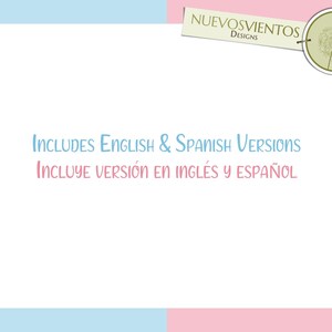 Révélation du genre sur le thème de l'ours bilingue - Jeux en espagnol et anglais à imprimer (téléchargement numérique) image 2