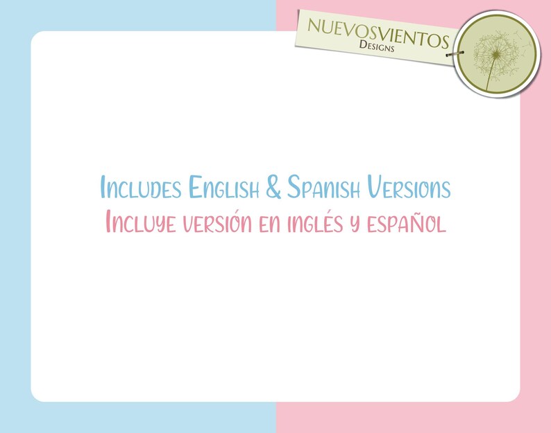 Révélation du genre sur le thème de l'ours bilingue - Jeux en espagnol et anglais à imprimer (téléchargement numérique) image 2