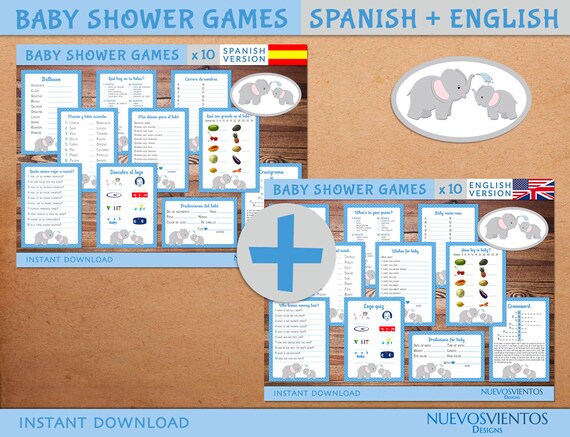 Bilingual Baby Shower Games Elephant Baby Shower Spanish Bilingual Baby Shower Games Elephant Baby Shower Spanish
