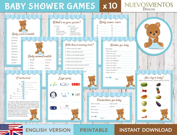 Music Match Printable Baby Shower Game || Lyric Song Digital Baby Shower  Games Download Teddy Bear | Boy Party Games || Yellow Bear Theme