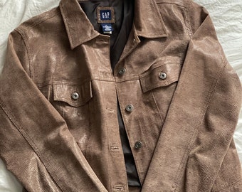 gap leather jacket rn 54023