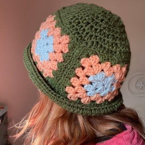 Handmade Georgia Sky Granny Square Crochet Bucket Hat