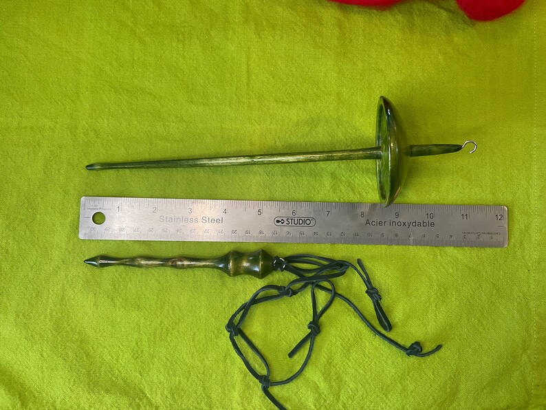 Drop Spindle and Wrist Distaff Set Etsy