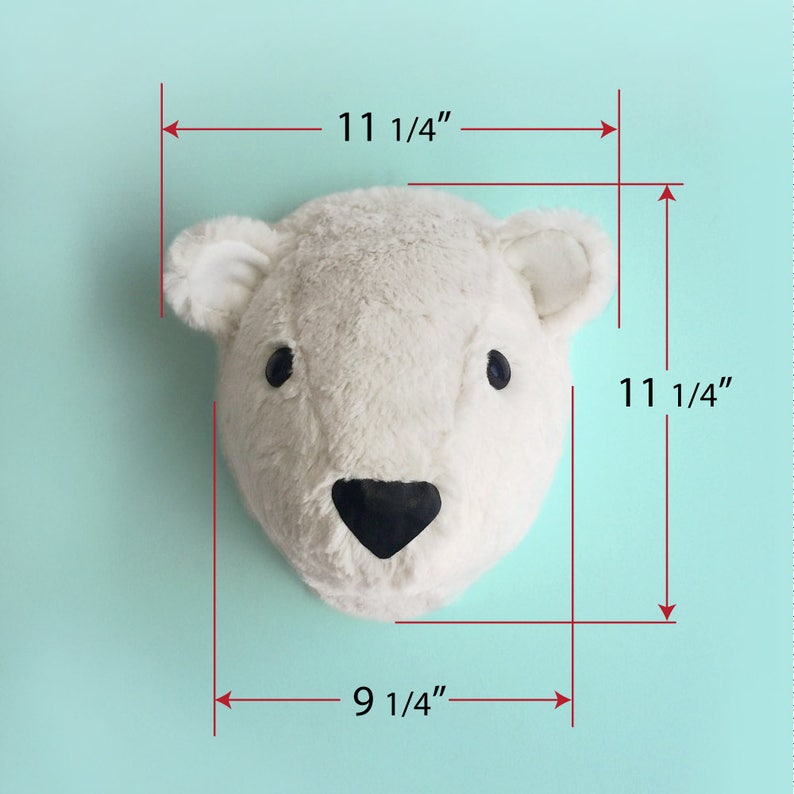 polar bear head nursery decor Polar bear head faux taxidermy kid room faux taxidermy bear head baby shower nursery wall decor