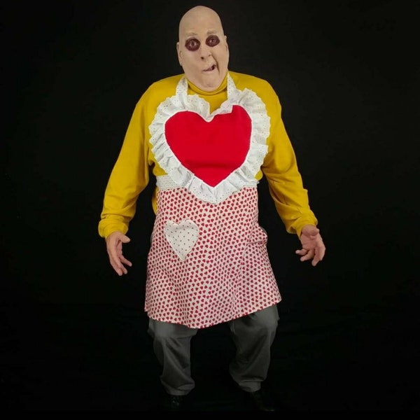 Onkel Fester inspiriert Addams Family Werte Kitch Herz Schürze Halloween