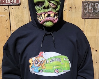 Mongo's Garage Green Panel Truck Monster Hoodie