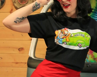 Mongo's Garage Green Panel Truck Monster T-Shirt