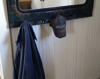 Truck cab back hallway mirror coat rack