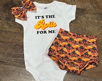 It's The Rolls For Me Bummies Bodysuit Bow