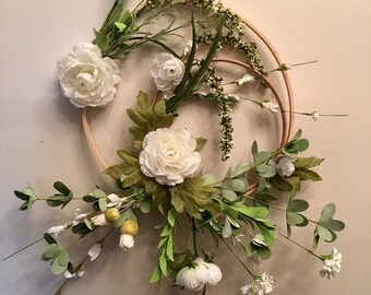 floral florals hoop wreath farmhouse pen decor