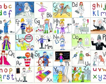 Giant Alphabet Poster - Peoples' Jobs - 75 x 100cm