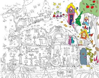 Giant Colouring-in Poster - Fairy House 100 x 70cm