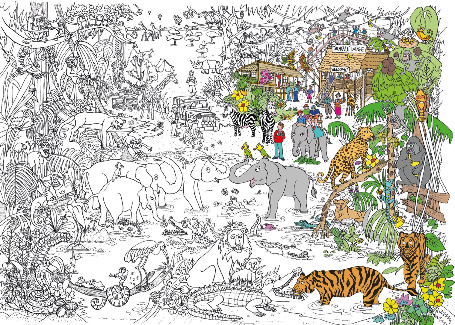 Color Bigger Giant Coloring Poster - Huge Lion Coloring Posters for Adults  & Kids | Large Poster Wall Art | Giant Coloring Pages for Girls, Boys, Arts