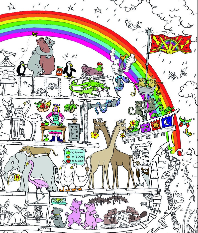 Giant Color In Poster Noah S Ark 100 X 70cm Etsy