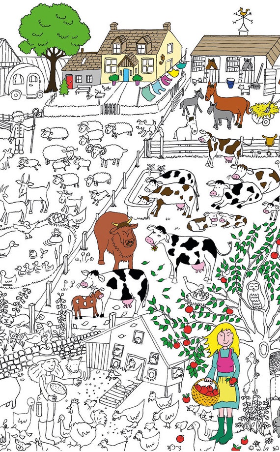 100 x 70cm Fairy House Colouring Poster Giant Size