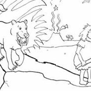 Giant Colouring Poster Dinosaur Cavemen 100 x 70cm image 5