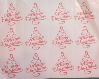 12x Merry Christmas/ Merry Christmas Vinyl Decal Sticker