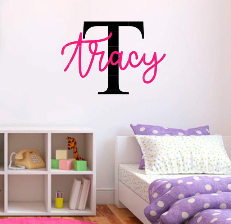 Personalised Name Nursery Wall Decal Kids Baby Boy Girl Art Bedroom Wall Sticker please read description for sizes image 2