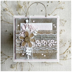 PERSONALISED Baby Girl Card Handmade 3D Card with Hessian Flower Newborn Baby Girl Card Celebrate Card Rustic Card Boho Gift Congratulations