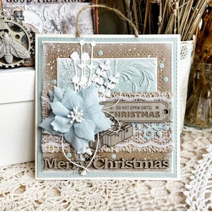 Navidad de lujo en 3D para mamá, elegante regalo navideño bohemio para hermana, acogedora decoración navideña vintage para ella, tarjeta navideña para esposa