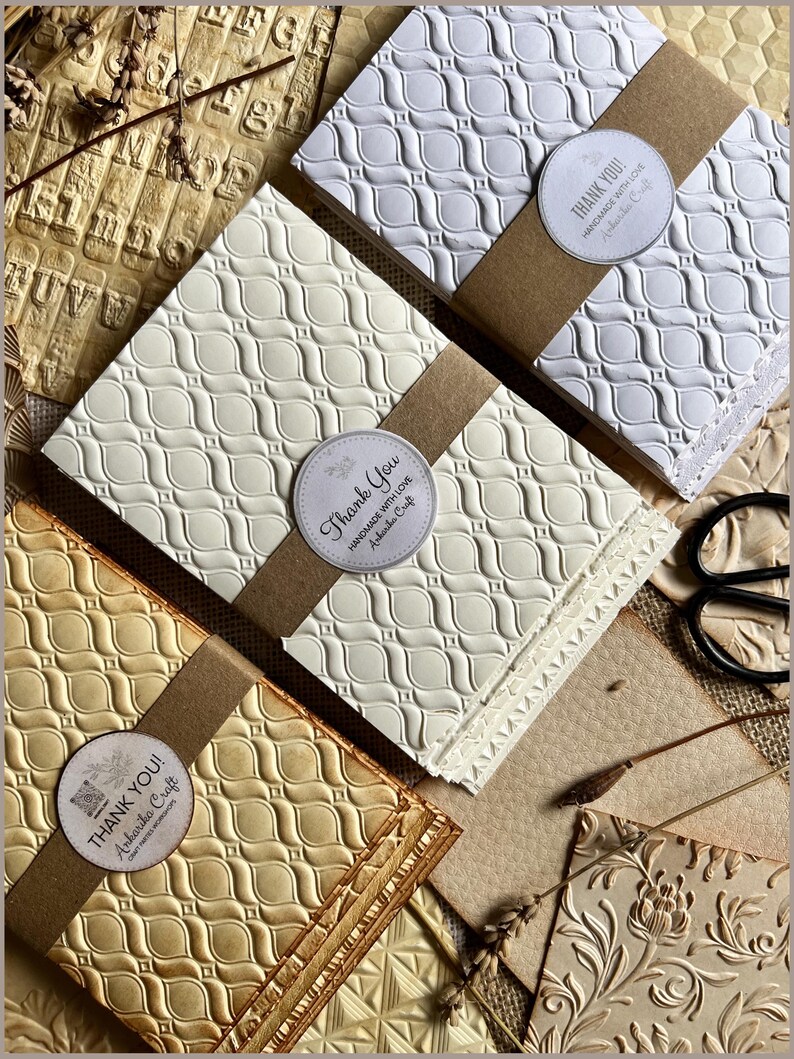 10 Designs 3D Embossed Paper Fronts, Card Making Panels Supplies, BEIGE ...