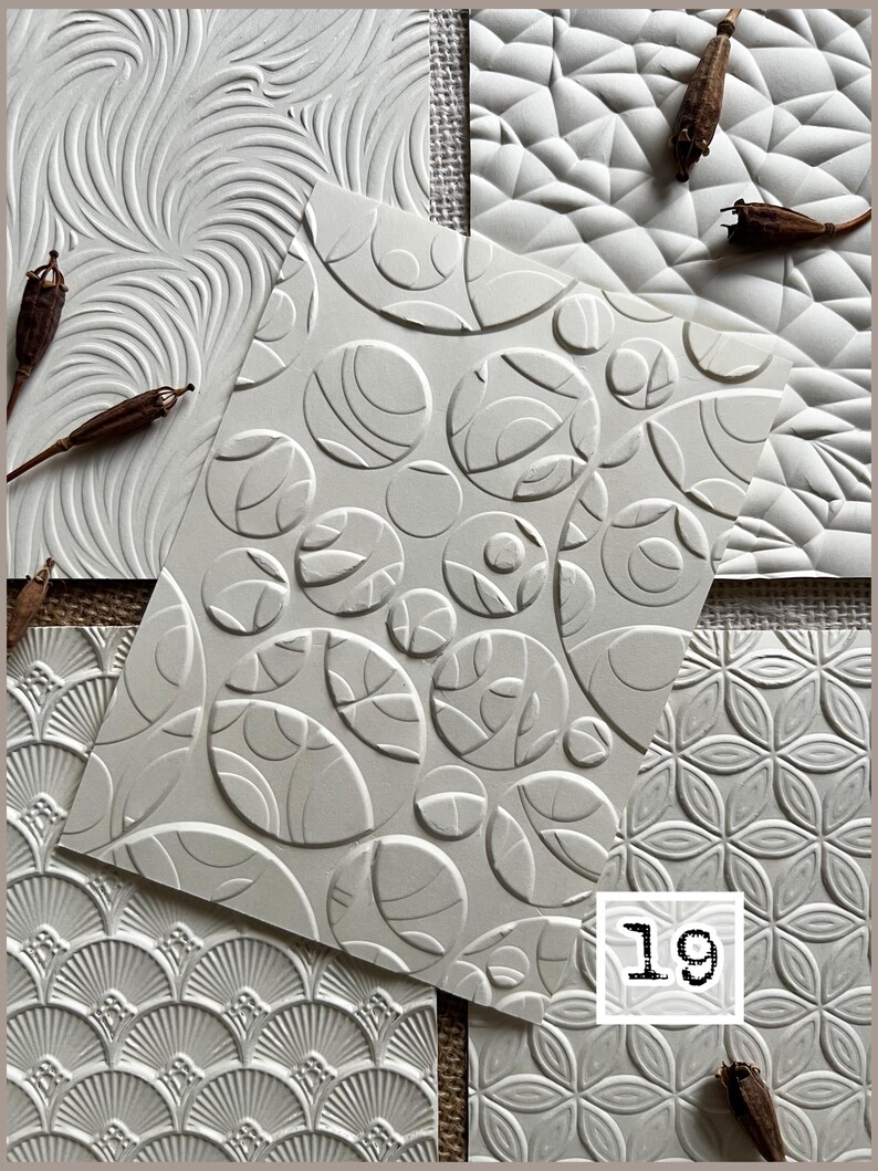 10 Designs 3D Embossed Paper Fronts, Card Making Panels Supplies, IVORY ...