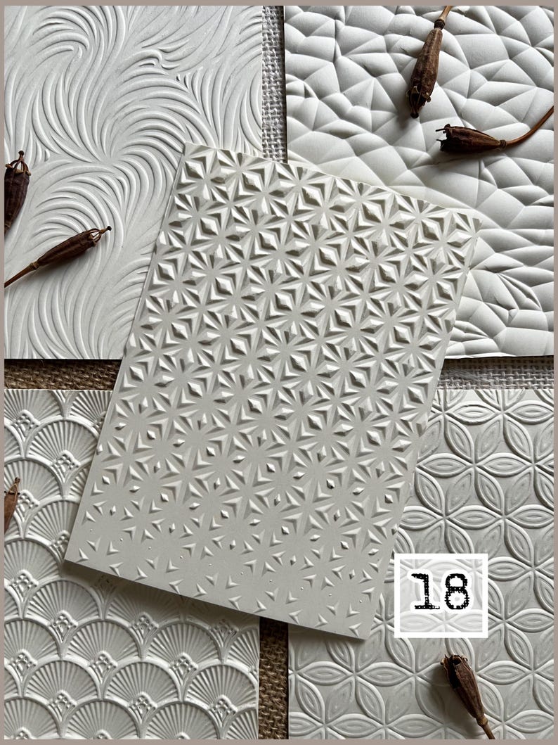 10 Designs 3D Embossed Paper Fronts, Card Making Panels Supplies, IVORY ...