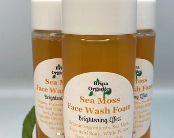 Sea Moss Kojic Acid Facial Wash Foam 8 oz., Skin Care, Brina Organics