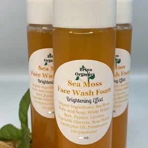 Sea Moss Kojic Acid Facial Wash Foam 8 oz., Skin Care, Brina Organics