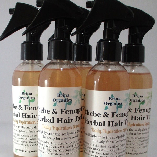 Chebe Herb & Fenugreek Herbal Hair Tonic, Refreshing Scalp/Hair Spray, BESTSELLER, Moisture Hair Spray, Brina Organics