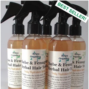 Chebe Herb & Fenugreek Herbal Hair Tonic, Refreshing Scalp/Hair Spray, BESTSELLER, Moisture Hair Spray, Brina Organics