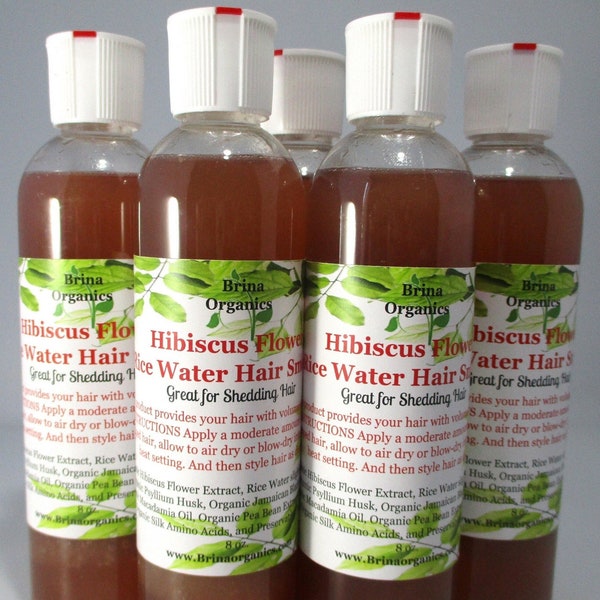 Hibiscus Flower & Rice Water Hair Smoothie 4 oz. - 16 oz., BESTSELLER, Anti-Shedding, Self Care Product, Brina Organics