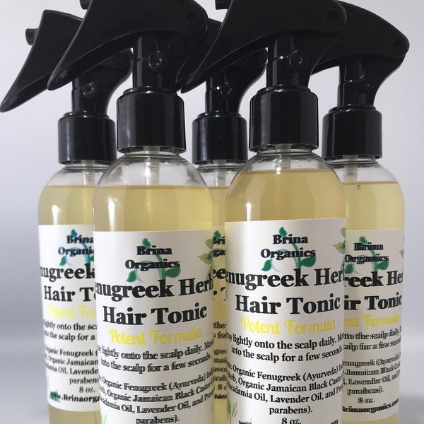 Fenugreek Herbal Hair Tonic, Potent Formula, Moisture Hair Spray, Brina Organics