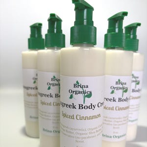 Fenugreek Body Cream Moisturizer 8 oz. or 16 oz. Spiced Cinnamon, Brina Organics
