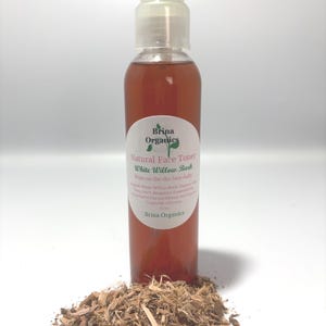 White Willow Bark Natural Face Toner, Aloe Vera, Bergamot Oil, for ALL SKIN TYPES, Brina Organics
