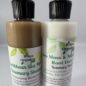Set de champú y acondicionador de musgo marino: para todo tipo de cabello, paquete de cuidado capilar natural, Brina Organics