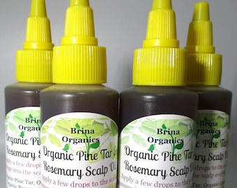 Pine Tar & Rosemary Scalp Oil 2 oz. or 4 oz.,, Jamaican Black Castor Oil, Clove Oil, Brina Organics