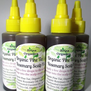 Pine Tar & Rosemary Scalp Oil 2 oz. or 4 oz.,, Jamaican Black Castor Oil, Clove Oil, Brina Organics
