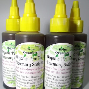 Pine Tar & Rosemary Scalp Oil Fusion 2 oz. or 4 oz., Jamaican Black Castor Oil, Clove Oil, Brina Organics