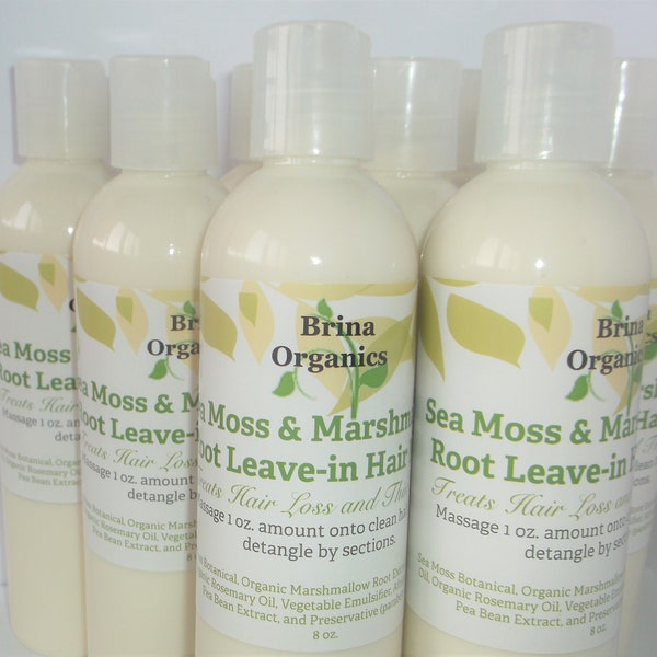 Sea Moss & Marshmallow Root Herbal Leave-in Hair Milk/Conditioner 8 oz. or 16 oz., Natural Conditioner, BESTSELLER, Brina Organics